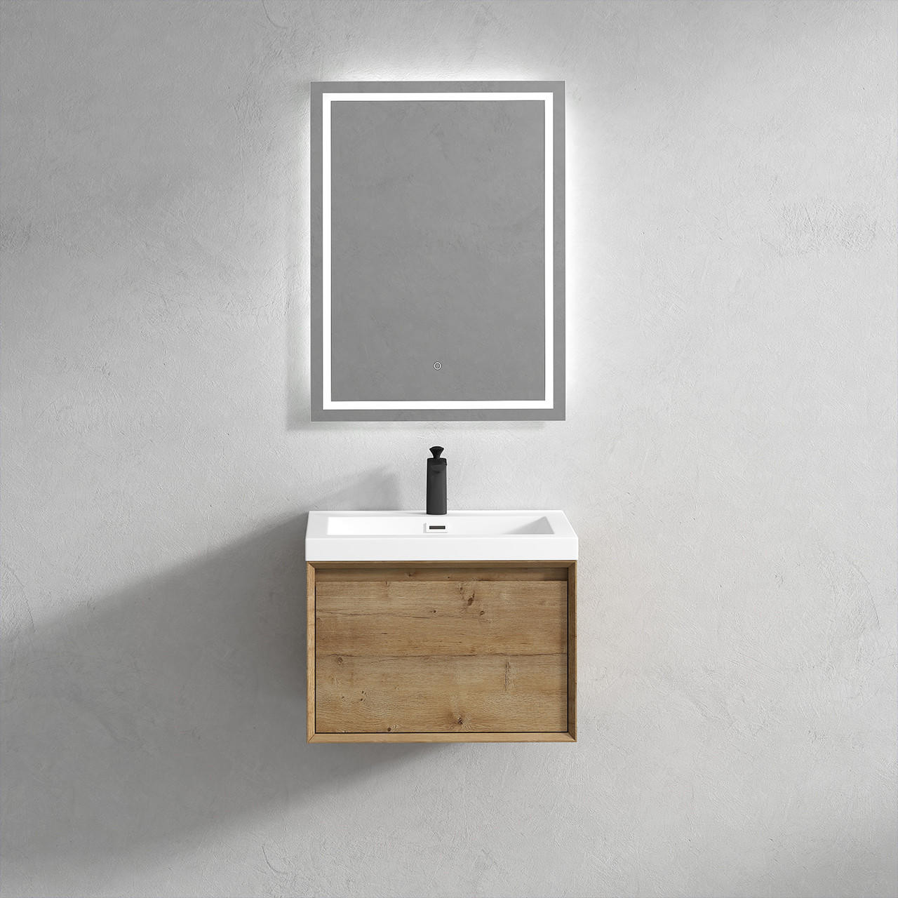 Bella 24" Inch Modern Floating Powder Room Vanity in White Oak by Moreno Bath Modern Floating Vanities