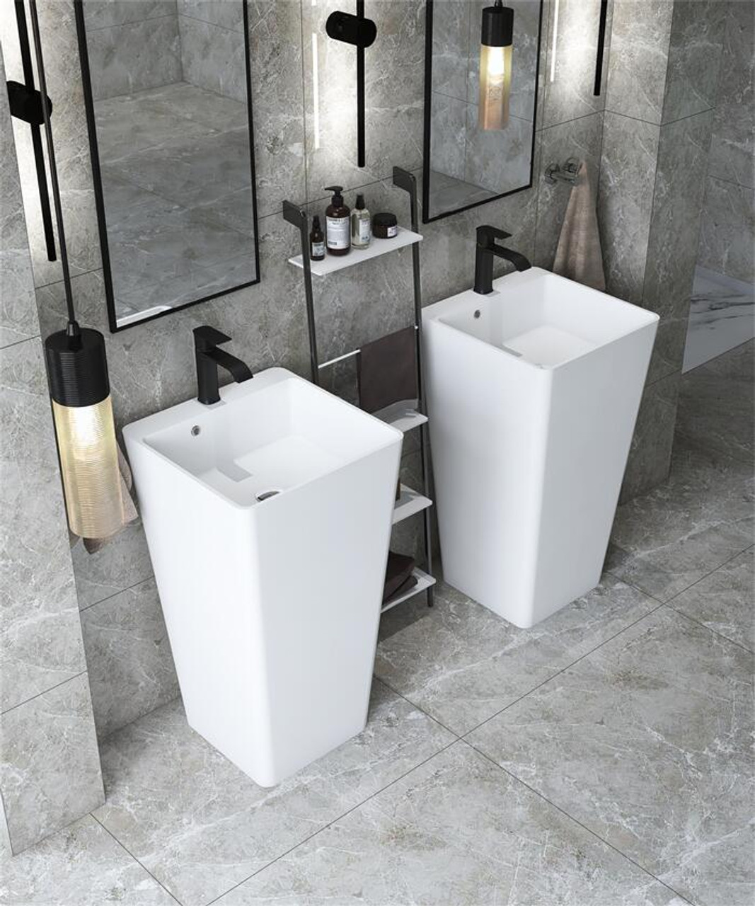 Moreno Bath | Pedestal Sinks can be a great and simple way to redecorate your bathroom with a clean, minimal look.