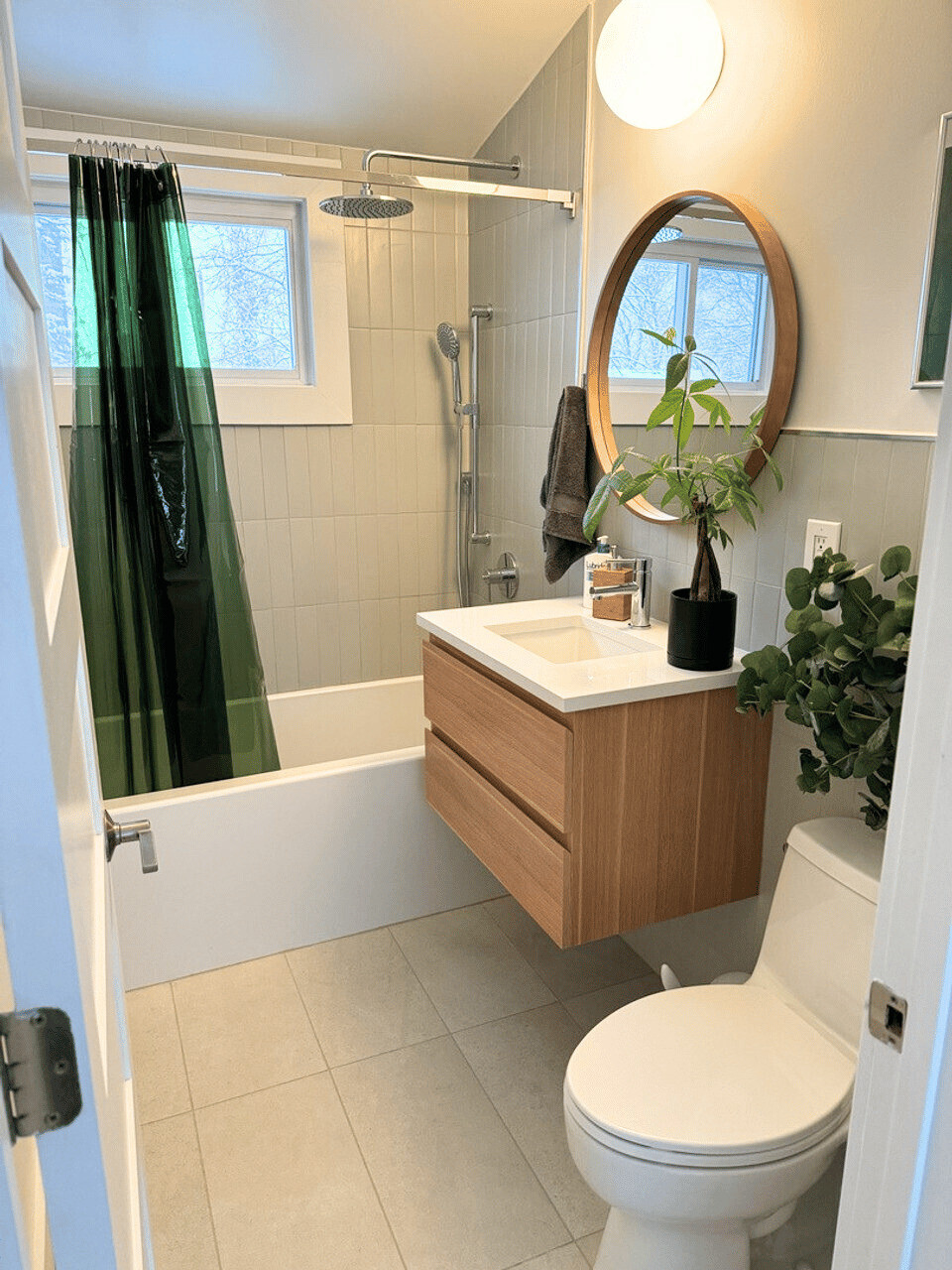 Bohemia Lina 30 Inch Floating Vanity in Champagne Oak by Moreno Bath