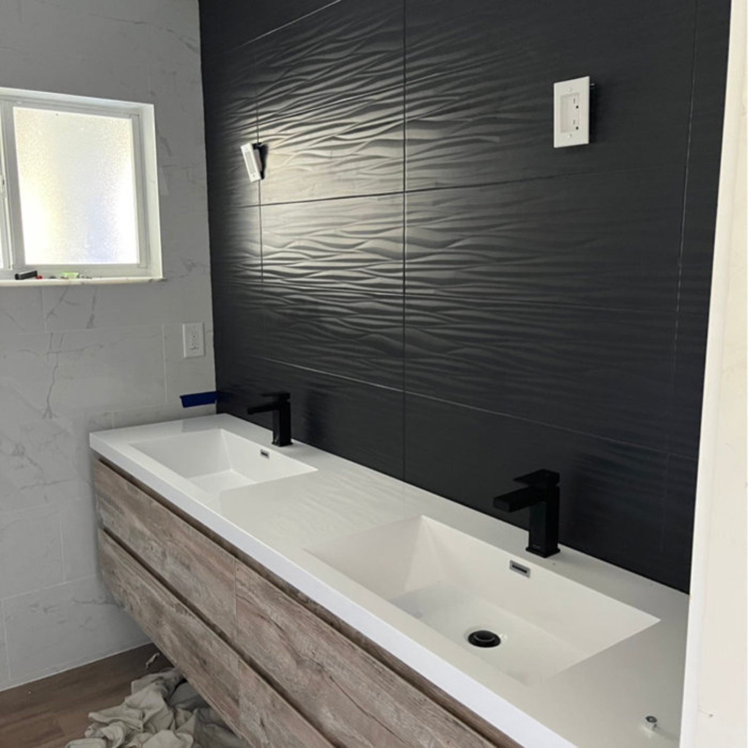 BOW 84" Floating Bathroom Vanity in Reclaimed Natural Wood by Moreno Bath Modern Vanities