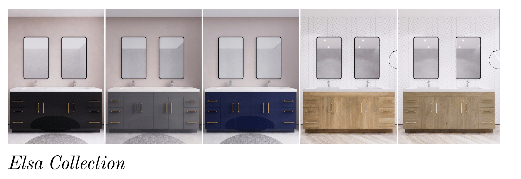 Elsa Freestanding & Floating Bathroom Vanity Collection by Moreno Bath Vanities