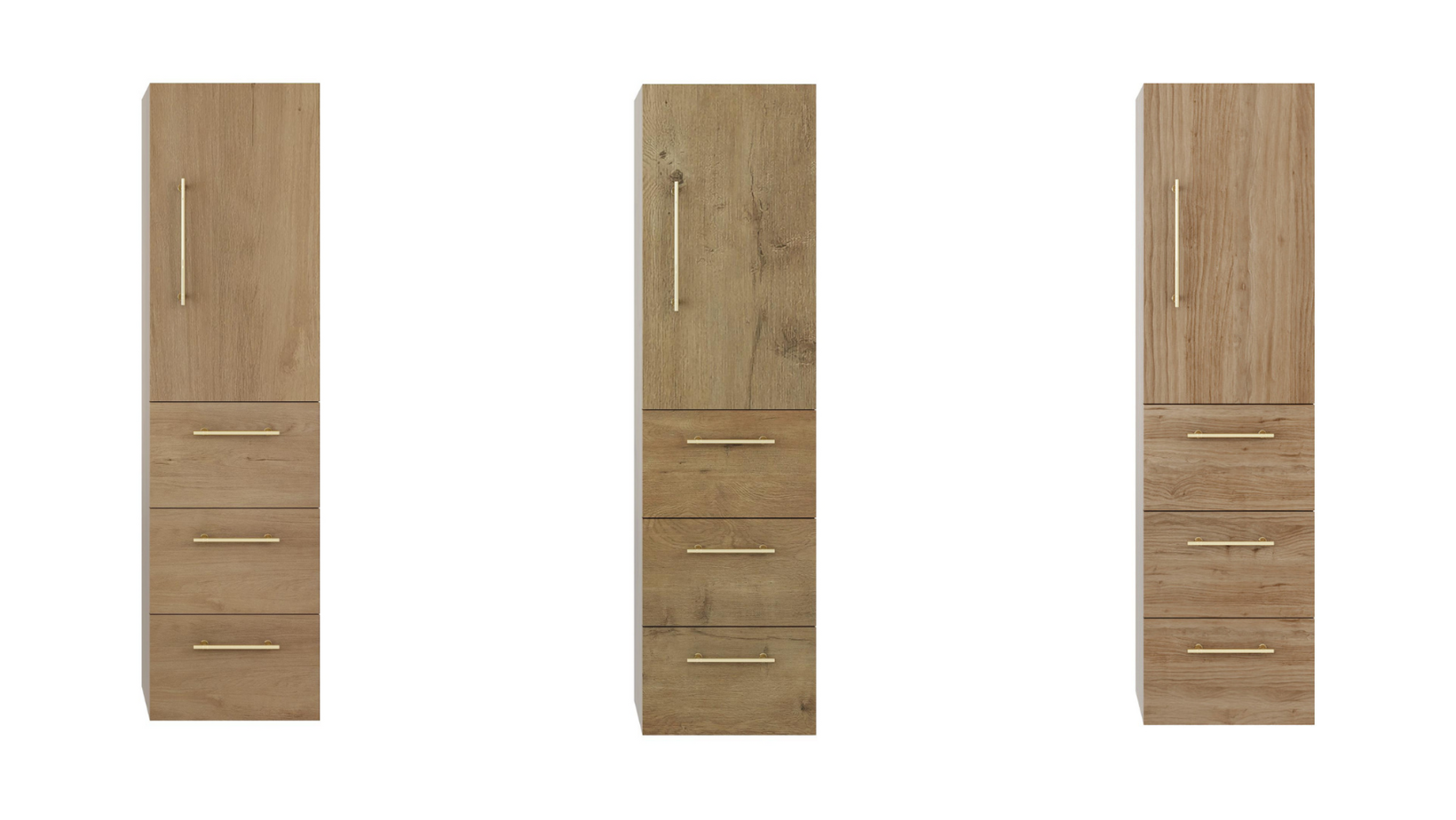 Elsa 16" Wall Mounted Linen Side Cabinet in Oak, White Oak, Natural Oak | Moreno Bath Floating Linen Cabinets & Towers