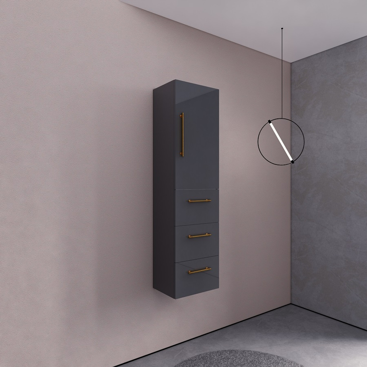 Elsa Side Linen Cabinet or Linen Tower for Bathroom or Bedroom | Small Bathroom Storage Space Ideas - Moreno Bath Bathroom Vanities