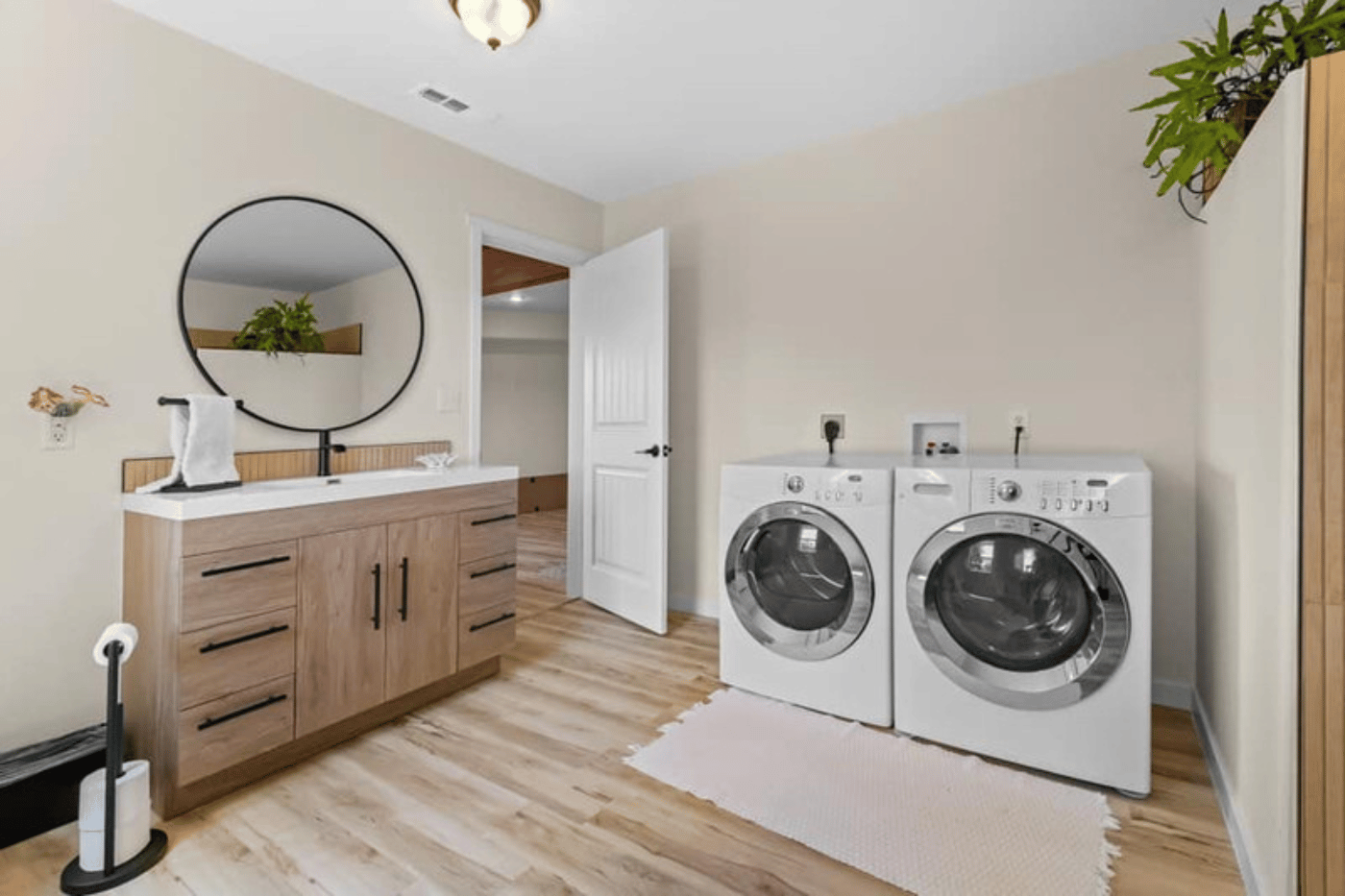 Elsa White Oak Good CP 48 Inch Freestanding Vanity with Black Handles by Moreno Bath Freestanding Bathroom Vanity V2