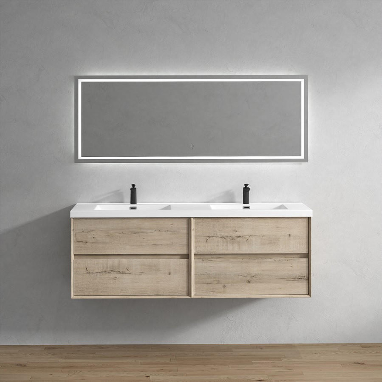 Kingdee 72 Inch Wood Bathroom Vanity in French Oak | Moreno Bath Wood Vanities