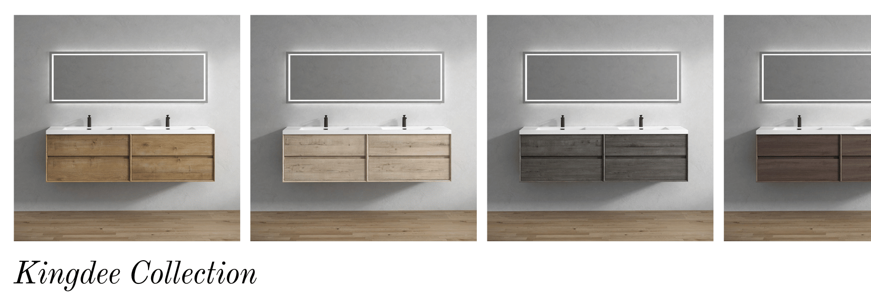 Kingdee Wall-Mounted Bathroom Vanity Collection by Moreno Bath Wall Mounted Vanities