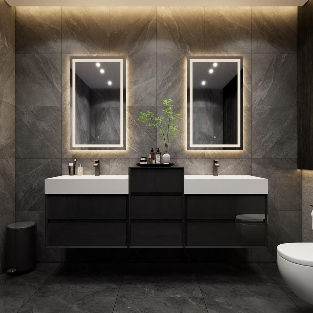 Max 80 Inch Floating Bathroom Vanity in Gloss Black by Moreno Bath 2025 V1