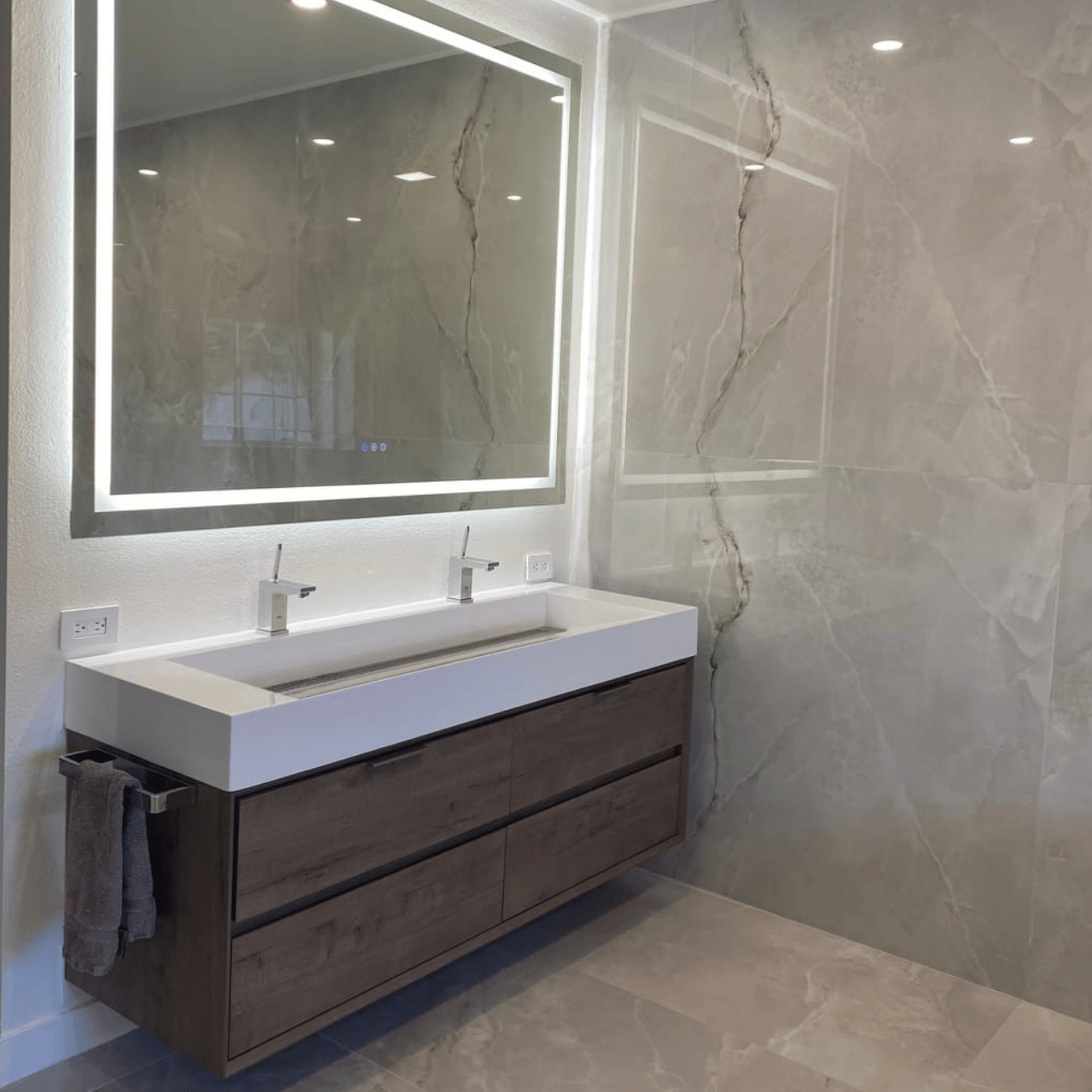 Max 84 Floating Modern Bathroom Vanity in Gray Oak by Moreno Bath Vanities Max 84 Floating Modern Bathroom Vanity in Gray Oak by Moreno Bath Vanities