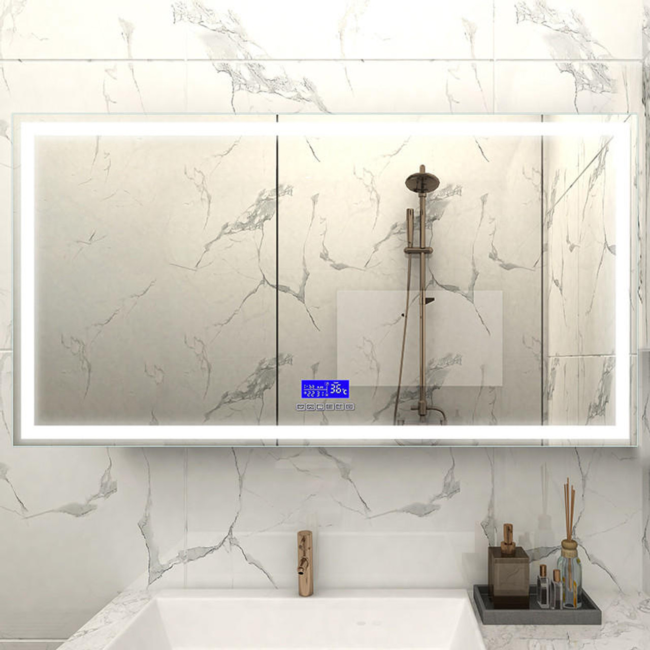 Moreno Bath Florence LED Backlit Mirror for Bathroom Vanity Ambient Light | Moreno Bath