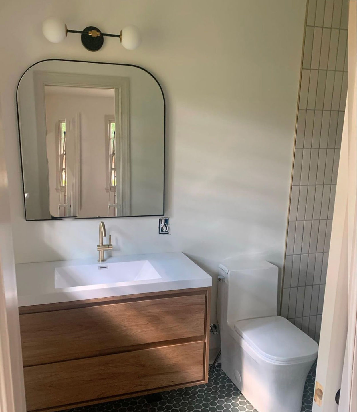 Sage 42" Inch Modern Floating Bathroom Vanity in White Oak | Moreno Bath Modern Traditional Wall Mounted Bathroom Vanities in Oak