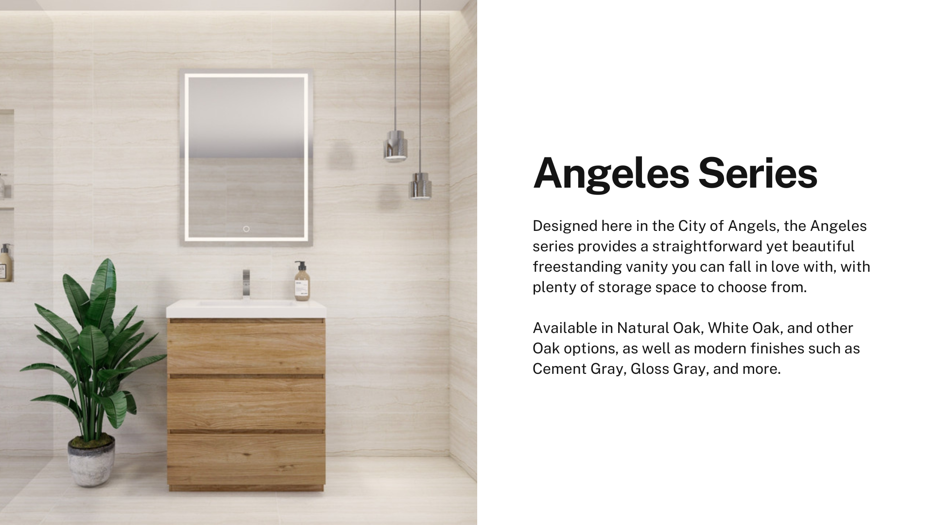 Angeles 30" Freestanding Vanity in Natural Oak